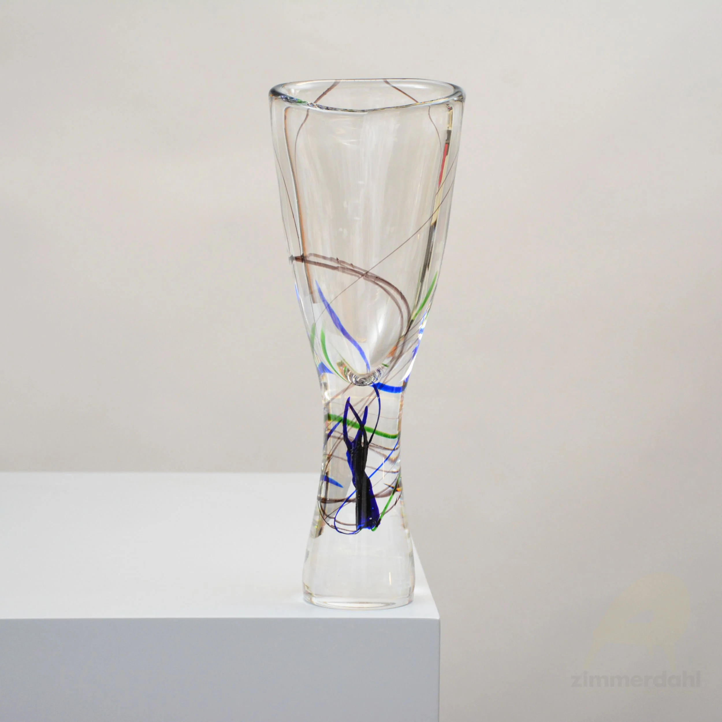 Abstracta Glass Vase by Vicke Lindstrand for Kosta, Sweden